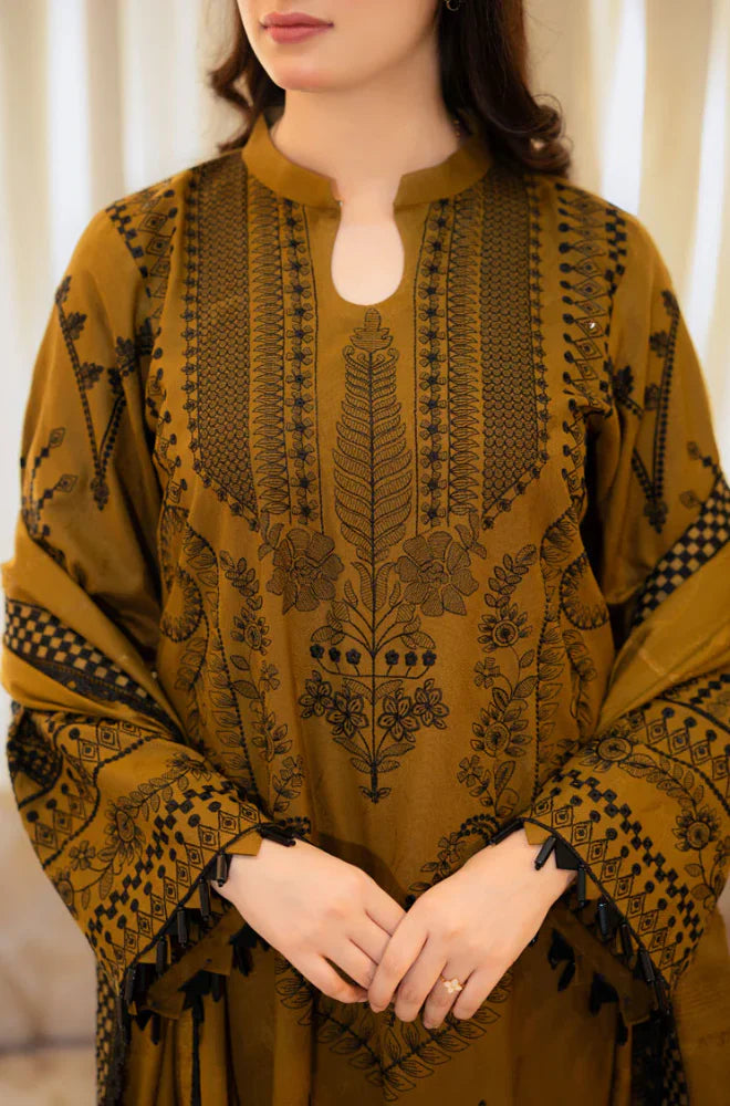 LIBAAS By MARIA.B -Unstitch 3PC Dhanak Embroidered Suit DF-8721